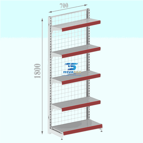 Kệ siêu thị lưới đơn L700H1800-5S