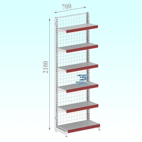 Kệ siêu thị lưới đơn L700H2100-6S