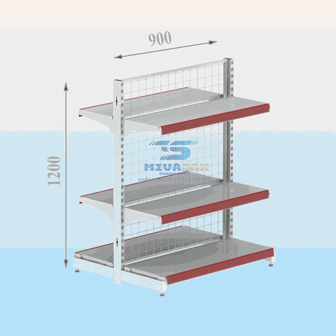 Kệ siêu thị lưới đôi L900H1200-3S