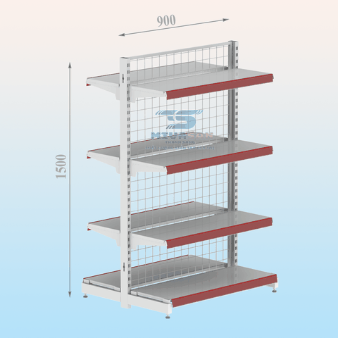 Kệ siêu thị lưới đôi L900H1500-4S