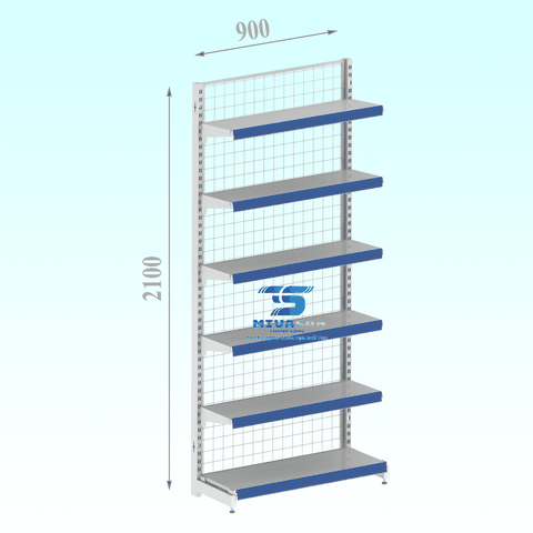 Kệ siêu thị lưới đơn L900H2100-6S-