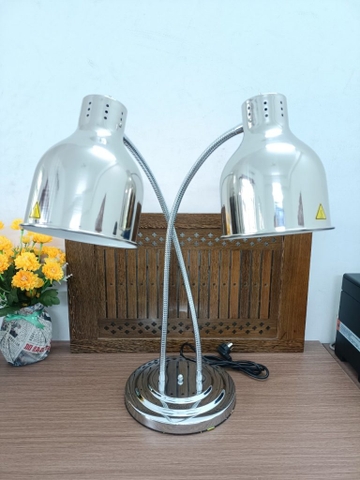 Đèn hâm nóng thức ăn 2 bóng inox, đế tròn inox 121168S