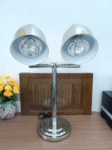 Đèn hâm nóng thức ăn 2 bóng inox, đế tròn inox 121169S