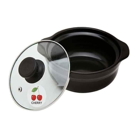 Nồi Đất Nắp Kính Sâu Cherry