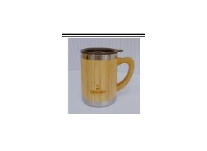 CHERRY-LY INOX GIỮ NHIỆT THÂN TRE CÓ TAY CẦM B011 300ML