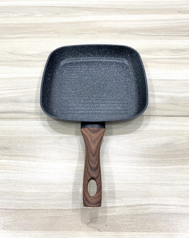 Chảo chiên chống dính vuông cán gỗ 24x24cm 2424
