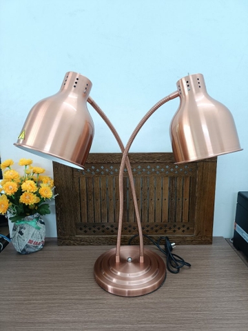 Đèn hâm nóng thức ăn 2 bóng đồng, đế tròn đồng 121168