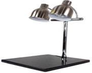 Đèn hâm nóng thức ăn 2 bóng inox, đế đá CN đen 121167D