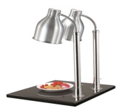 Đèn hâm nóng thức ăn 2 bóng inox, đế đá CN đen 121169