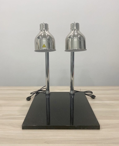 Đèn hâm nóng thức ăn 2 bóng inox, đế đá CN đen 121169