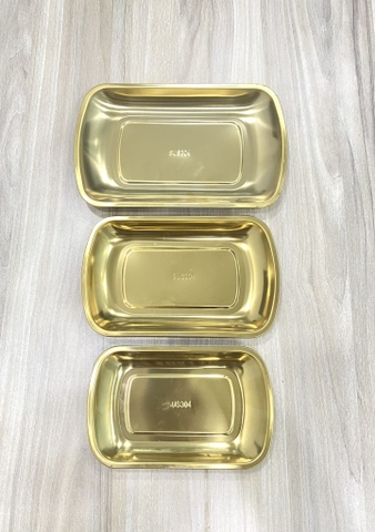 Dĩa CN sâu lòng inox 304 vàng lớn CFP304245G