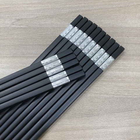 Đũa đầu vuông hoa văn bạc J20-15