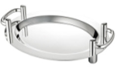 Khay trưng bày inox Oval có tay nắm (500×360mm) 122102S