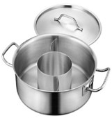 Nồi lẩu inox 3 ngăn 2 đáy 110578 (φ320×H12)