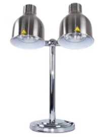 Đèn hâm nóng thức ăn 2 bóng inox, đế tròn inox 121169S