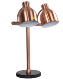 Đèn hâm nóng thức ăn 2 bóng đồng, đế tròn đen 121869