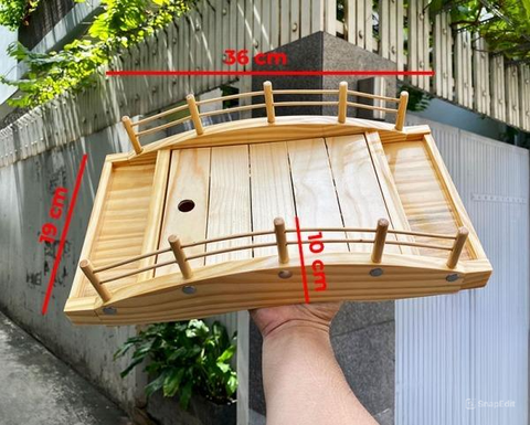 cầu gỗ sushi 2 tầng sashimi 36cm CG36