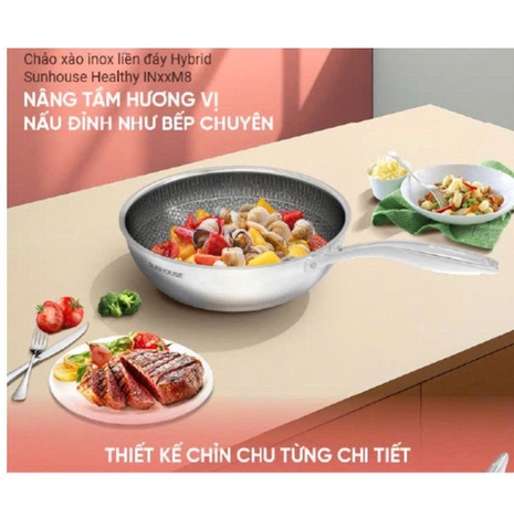 Chảo chống dính inox liền đáy SUNHOUSE IN26M8
