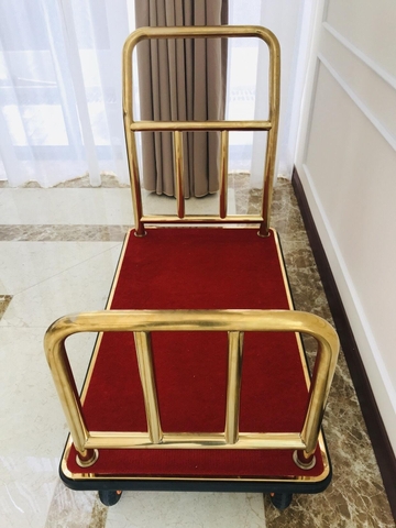 Xe đẩy hành lý mạ vàng J01G