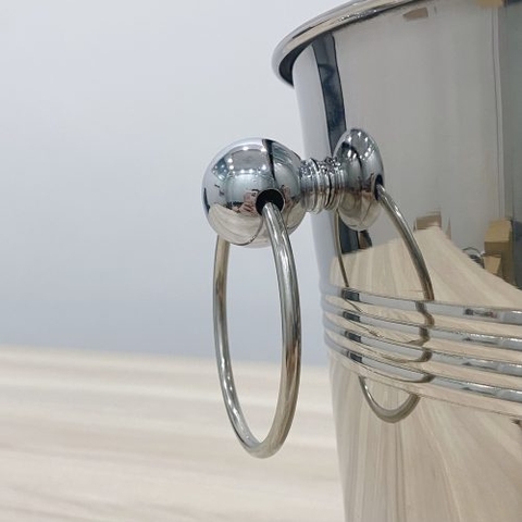 Xô ướp rượu inox vòng khoen trắng ( cuốn mép) 123202