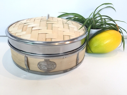 Nắp xửng hấp tre vành inox 18cm