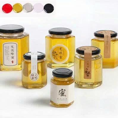 Hũ thủy tinh lục giác nắp thiếc