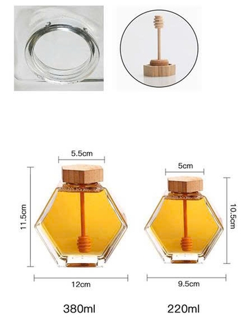 Hũ thủy tinh mật ong lục giác