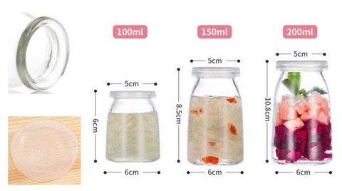 Hũ sữa chua thủy tinh nắp nhựa