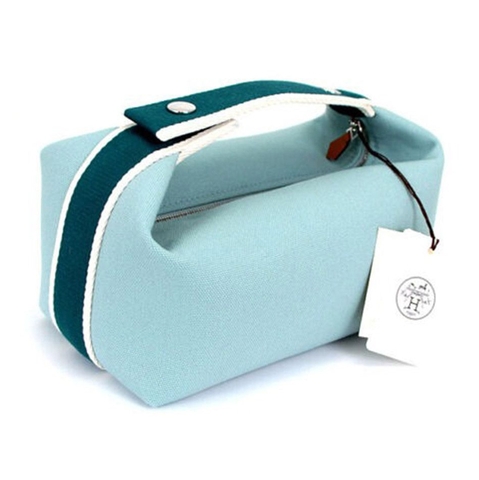 Túi Cầm Tay Nữ Hermès Bride A Brac Case Size PM Màu Xanh Nhạt