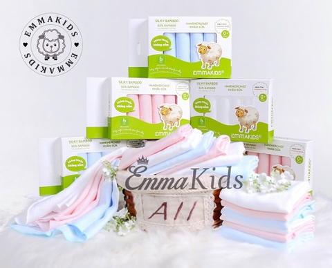 Hộp 6 khăn sữa sợi tre Emmakids