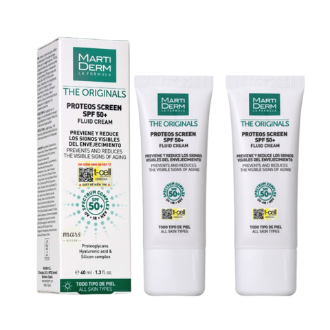 Combo 2 Kem Chống Nắng MartiDerm The Originals Proteos Screen SPF50+ 40ml Fullbox - Fluid Cream - Công Ty [Tiết kiệm 59K + Freeship]