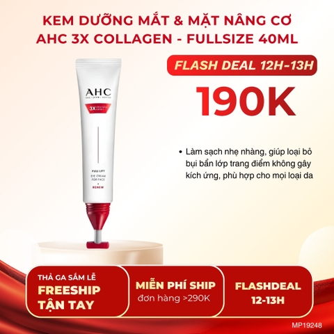 Kem Dưỡng Mắt & Mặt Nâng Cơ Chống Lão Hóa AHC 3X Collagen Expert Full Lift Eye Cream For Face 40ml