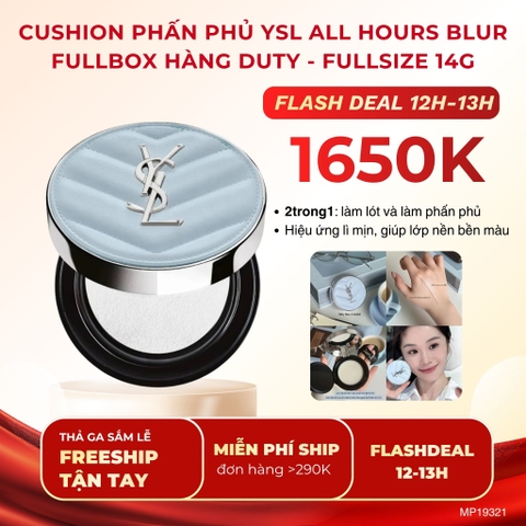 Cushion Phấn Nước YSL Xanh All Hours Blur Không Màu 14g - Fullbox Hàng Duty