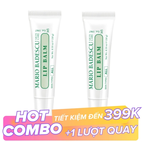 Combo 2 Tuýp Son Dưỡng Môi Không Màu Mario Badescu Lip Balm - Tuýp 10g Nobox