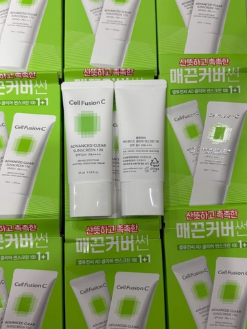 Kem Chống Nắng Cell Fusion C Advanced Clear Sunscreen 100 SPF50+ PA++++ 35ml - Tách set Nobox