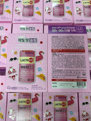 Lactofit Slim (Màu hồng) 30 Gói (2g X 30) - Fullbox - Hàng Hàn