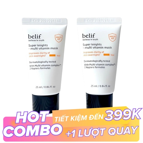 Combo 2 Tuýp Mặt Nạ Ngủ Dưỡng Sáng Da Belif Super Knight Multi Vitamin Mask