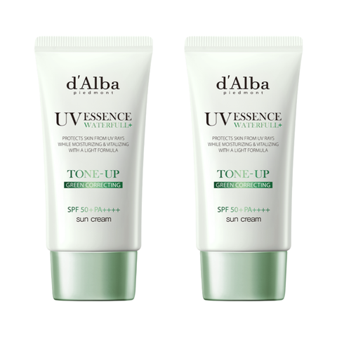 Combo 2 Kem Chống Nắng Dalba Waterful Tone-up Sun Cream - Green - 50ml Tách Set Nobox