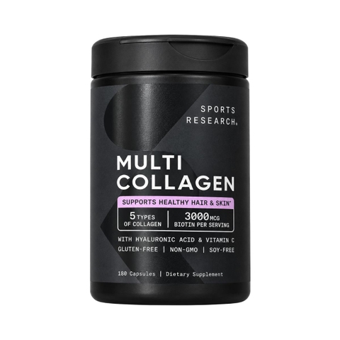 Viên Uống Multi Collagen Sports Research Bổ Sung Collagen Hỗ Trợ Da Xương Khớp Tóc Móng 180 Viên