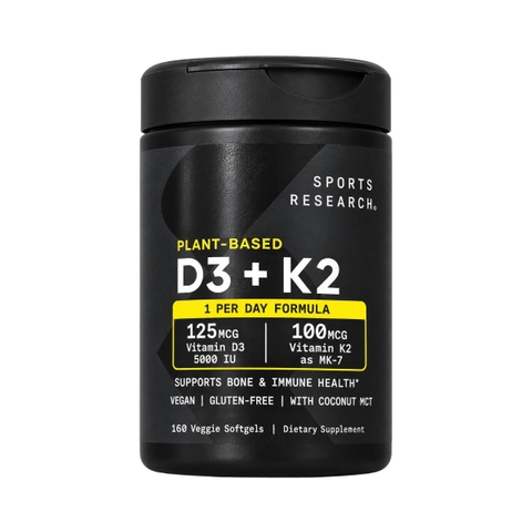 Viên Uống Sport Research Vitamin D3 K2 Hỗ Trợ Xương Khớp Miễn Dịch Và Sức Khỏe Tim Mạch 160 Viên