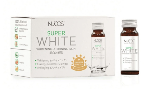 Nước Uống Collagen Hỗ Trợ Trắng Da Nucos Super White Fullbox (10 chai x 50ml) - Hàng Công Ty