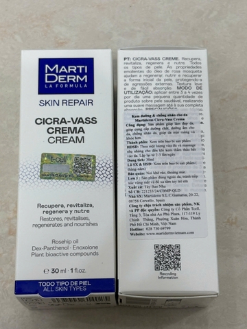 Kem phục hồi Martiderm Cicra-vass 30ml Fullbox Hàng Công Ty