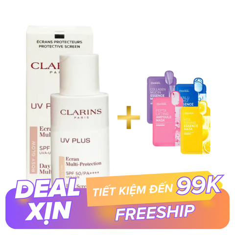 Kem chống nắng Clarins SPF50/PA++++ Màu Hồng Rosy Glow 50ml - Fullbox