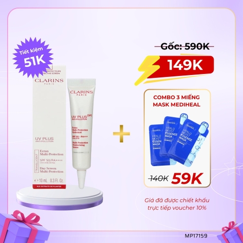 Kem chống nắng Clarins UV Plus Multi-Protection Hydratant SPF 50 PA+++ - Translucent (ko màu) - 10ML Fullbox