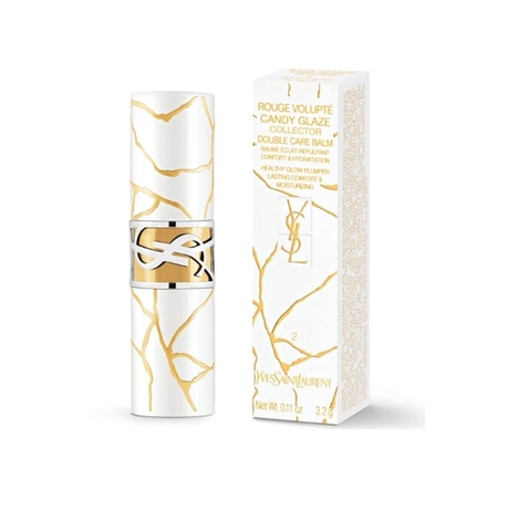 Son Dưỡng YSL Rouge Volupte Candy Glaze Collector Double Care Balm - 2 Healthy Glow Plumper - 3.2g Fullbox