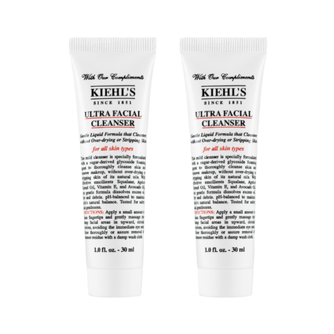Combo 2 Sữa Rửa Mặt Kiehl's Ultra Facial Cleanser 30ml - Nobox Tách Set US [Tiết kiệm 29K]