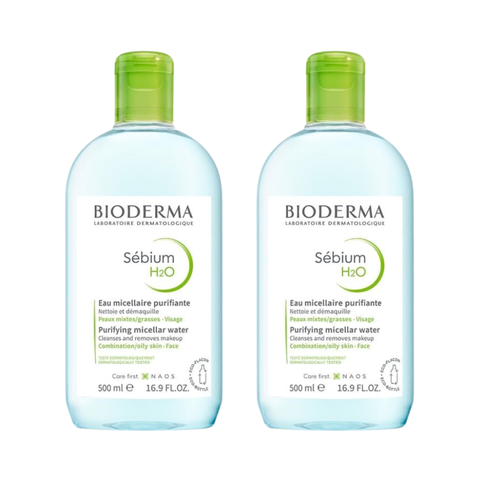 Combo 2 Nước Tẩy Trang Bioderma H2O Micellar (Crealine/ Sensibio/Sébium) - Xanh 500ml bản mới 2025 [Tiết kiệm 51K + Freeship]
