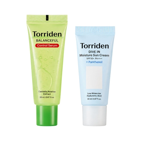 Set Dưỡng Da Cấp Ẩm Làm Dịu Torriden Dive In Low Molecular Hyaluronic Acid Cream 20ml & Balanceful Control Serum 20ml - Tách Set Nobox