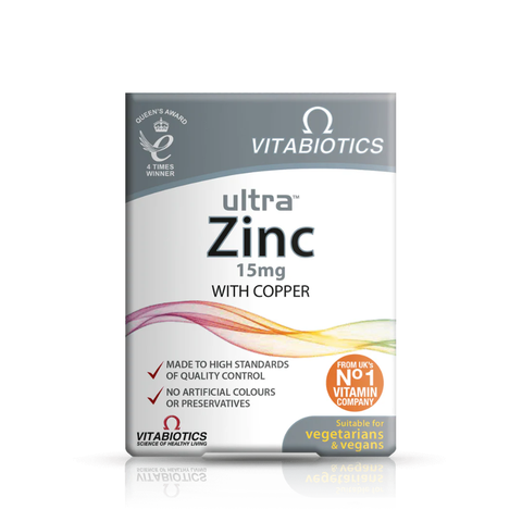Viên Uống Tăng Cường Hệ Miễn Dịch Vitabiotics Ultra Zinc 15mg With Copper Fullbox - 60 viên