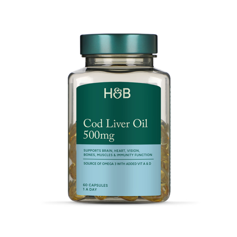 Viên Uống Dầu Gan Cá Tuyết Bổ Sung Omega - HB Liver Oil 500mg - 60 Viên